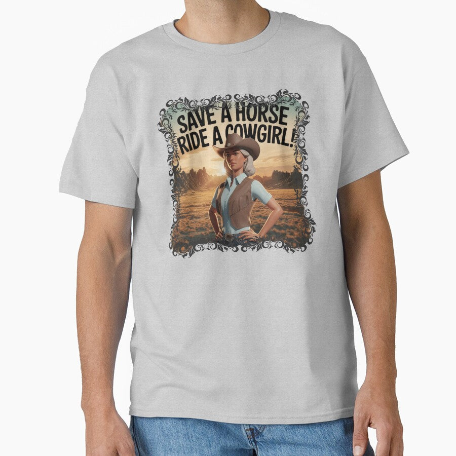 Save a horse ride a cowgirl vintage designs - Cowgirl Chic by Redjakkal
