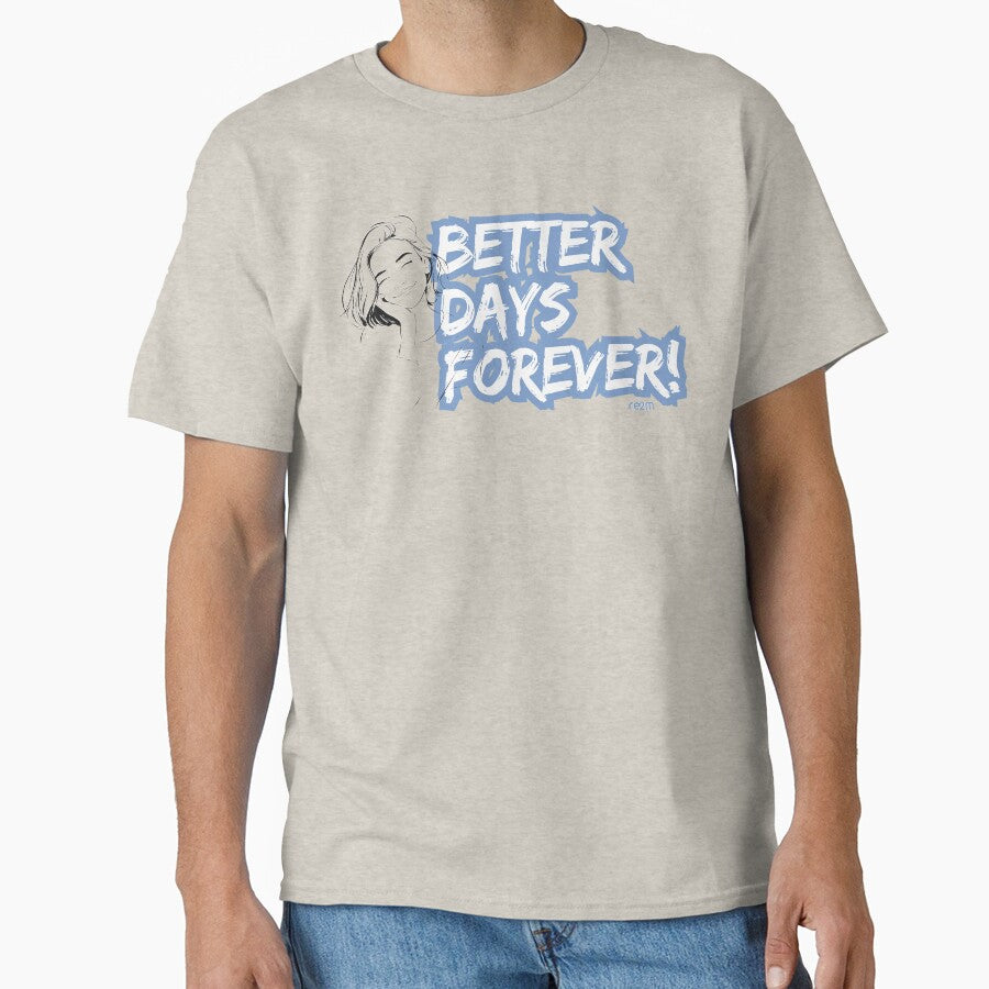 Better Days Forever: Serene Girl Illustration - Positive Aesthetic by re2m