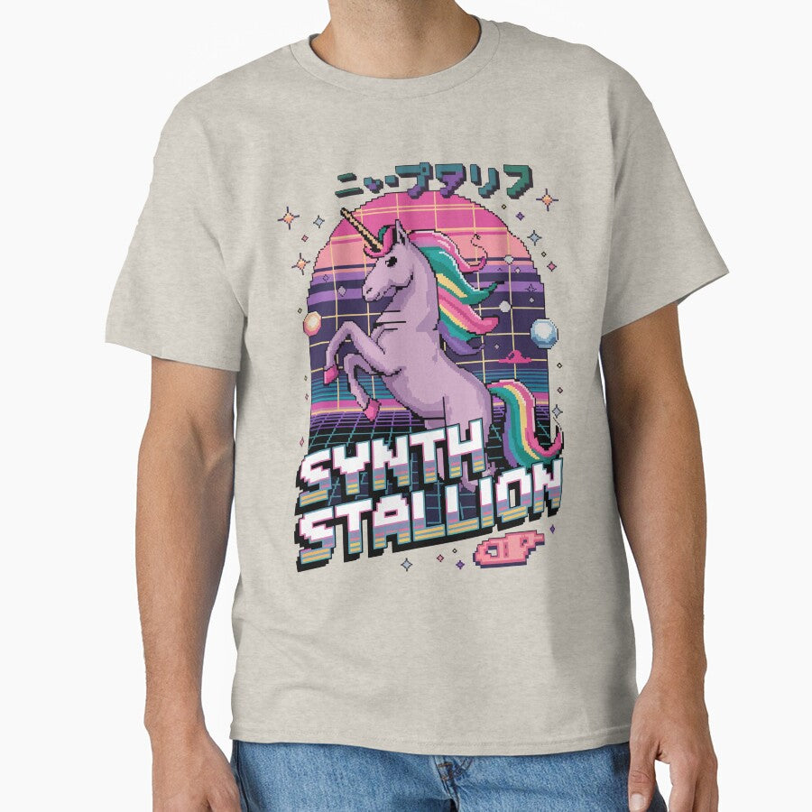 Synth Stallion – Retro Unicorn Pixel Art by NaturePixel