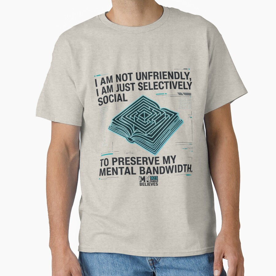Preserve Mental Bandwidth Introvert T-Shirt | Minimalist Selectively Social Tech Hoodie by EIPTOW