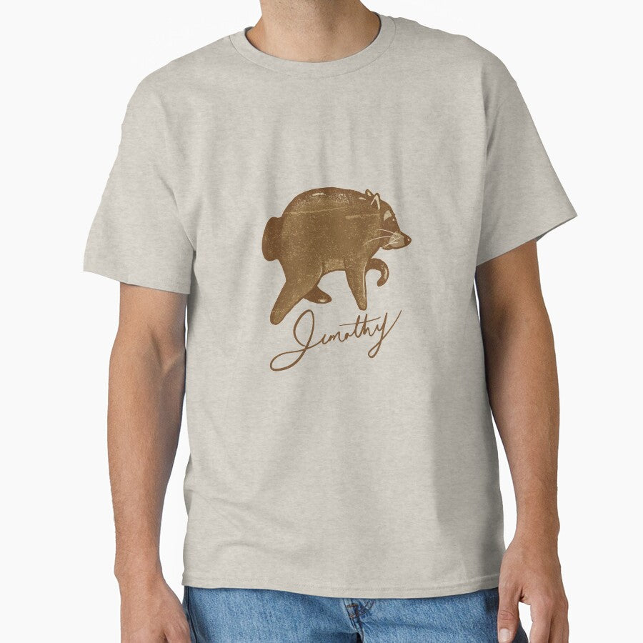 Jimothy The Brown Raccoon Vintage Textured Illustration by Hairqq