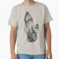 Mystic Quartz Crystal Clauster | Minimal Black and White Illustration by Marianarcezar