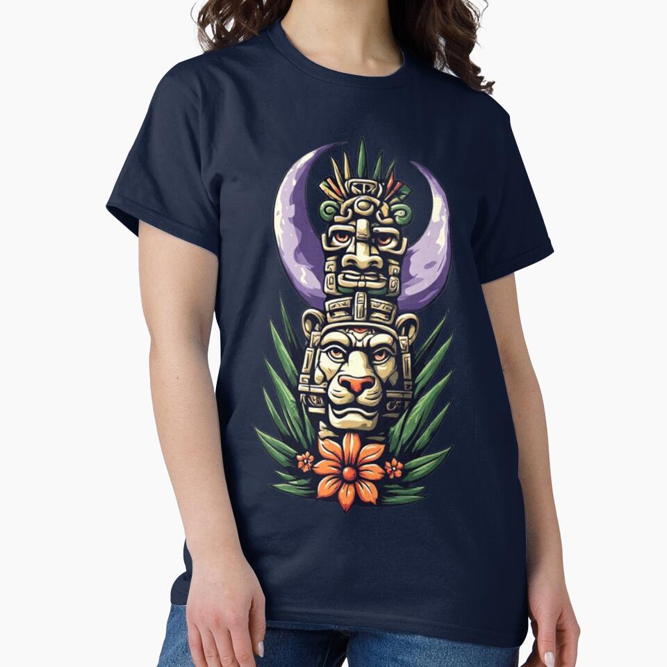 Mayan Totem with Crescent Moon | Elysium Echoes Icon by Shift-Bloom