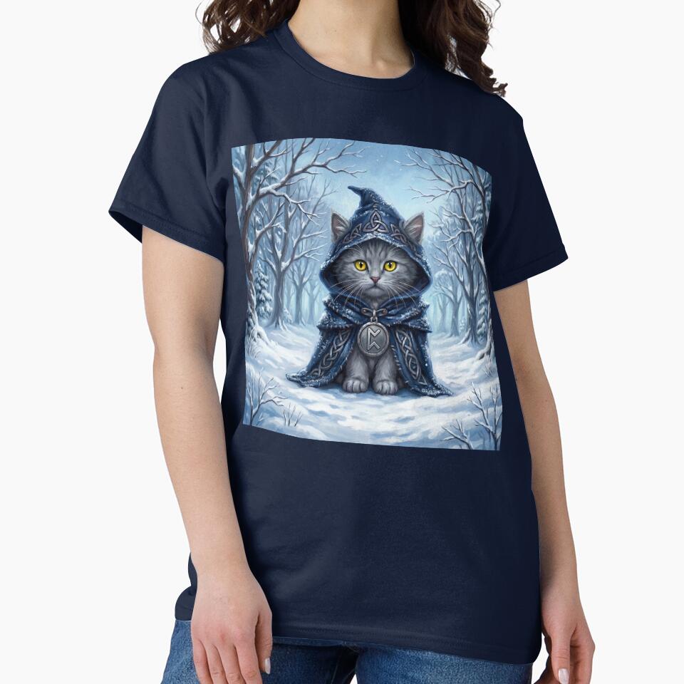 The Solstice Singer - Celtic Folklore Grey Cat in Winter Snow by Englandbear