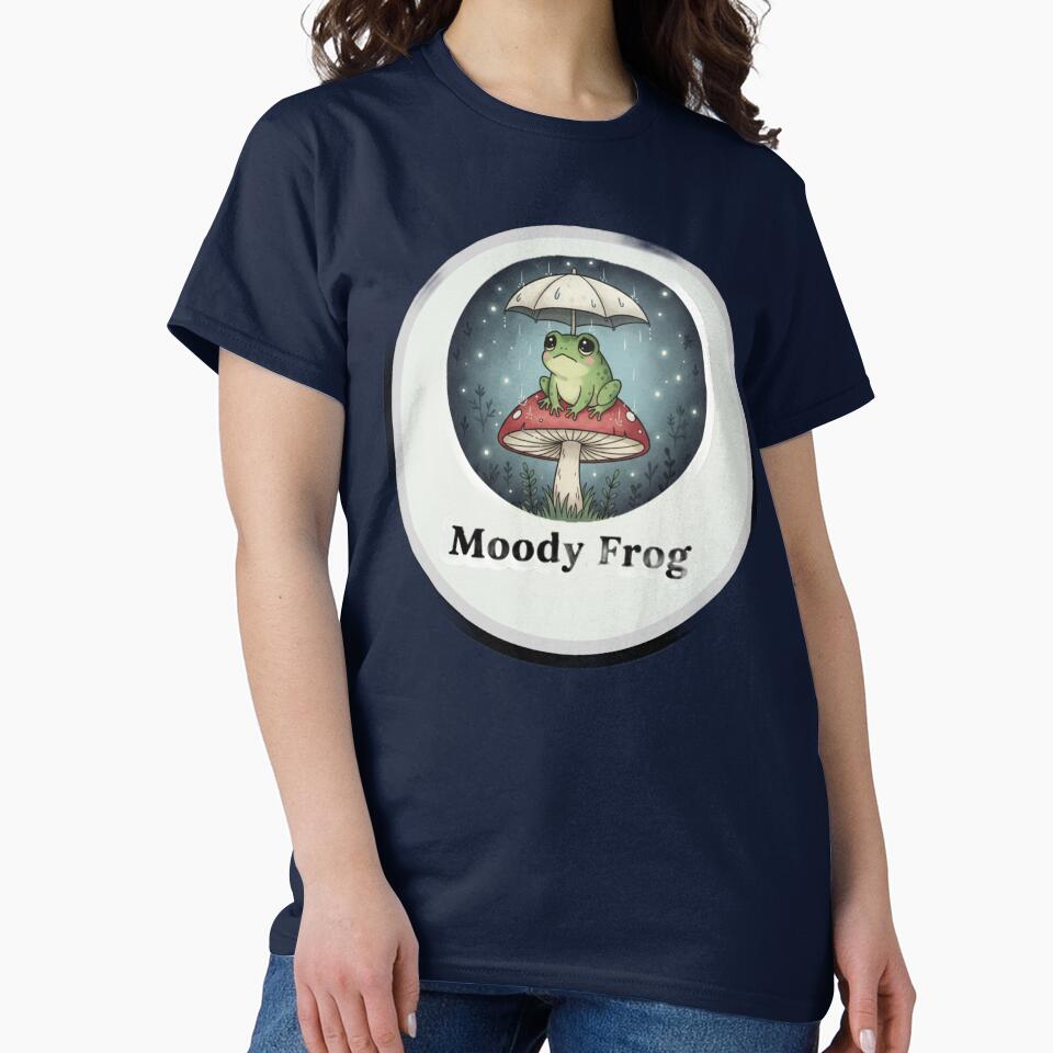 Cute Frog with Umbrella Sticker Design by Ahilwani