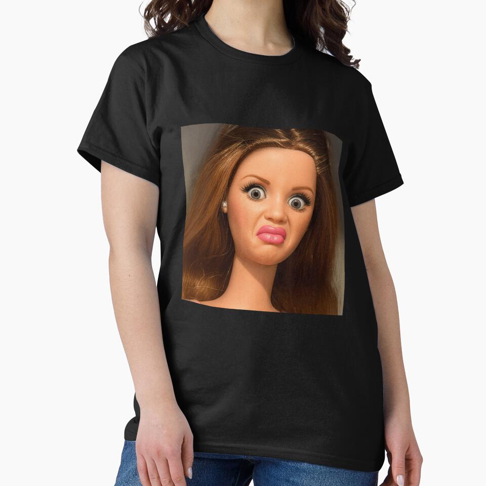 Shocked Doll Face Meme Funny Reaction Graphic by Devilians92