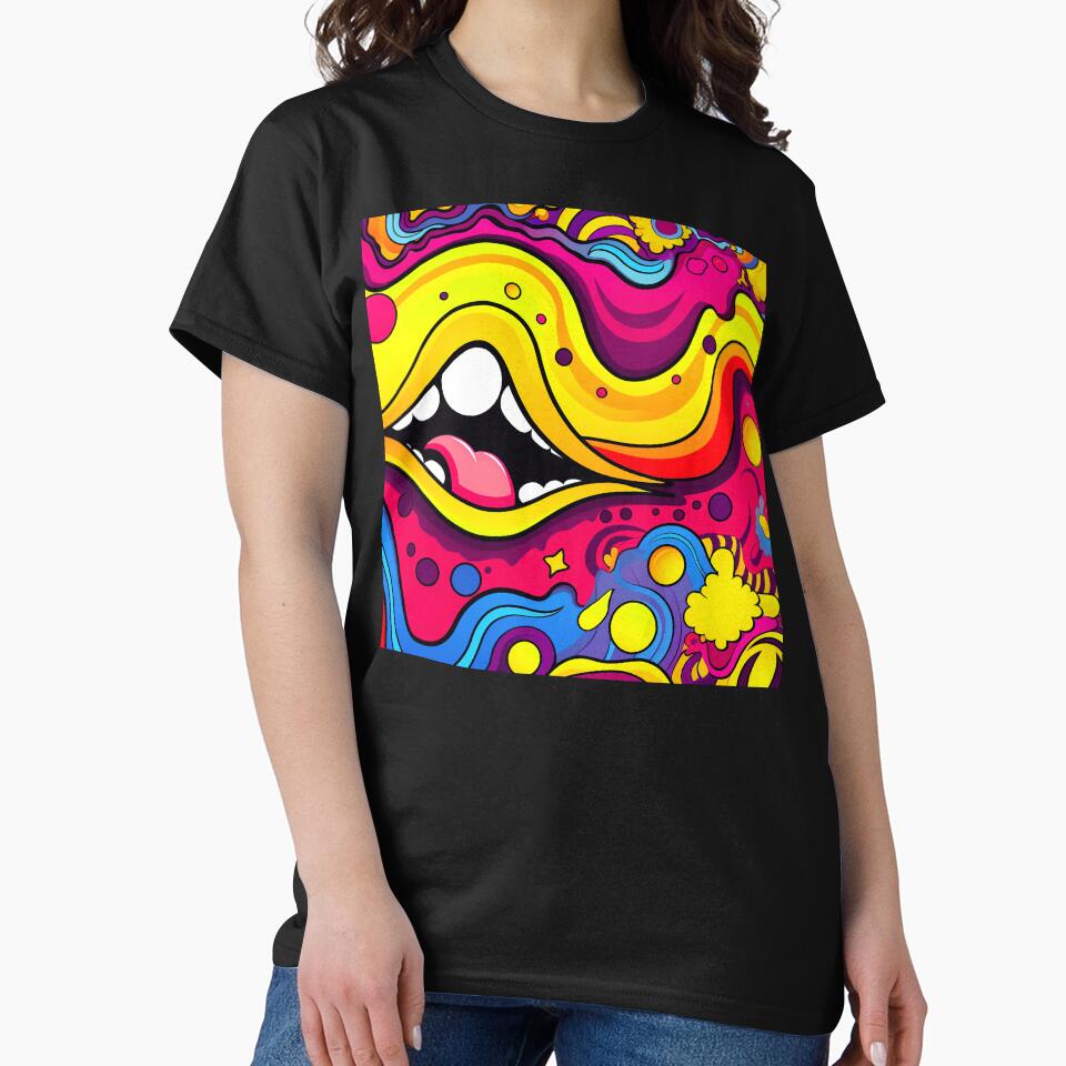 Pop Art Whimsical Mouth, Teeth, Tongue Colorful Design by DEC02