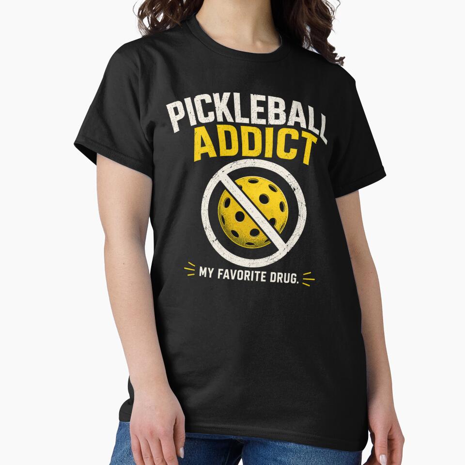 Pickleball Addict My Favorite Drug Funny Retro Pickleball Design by Bisonia
