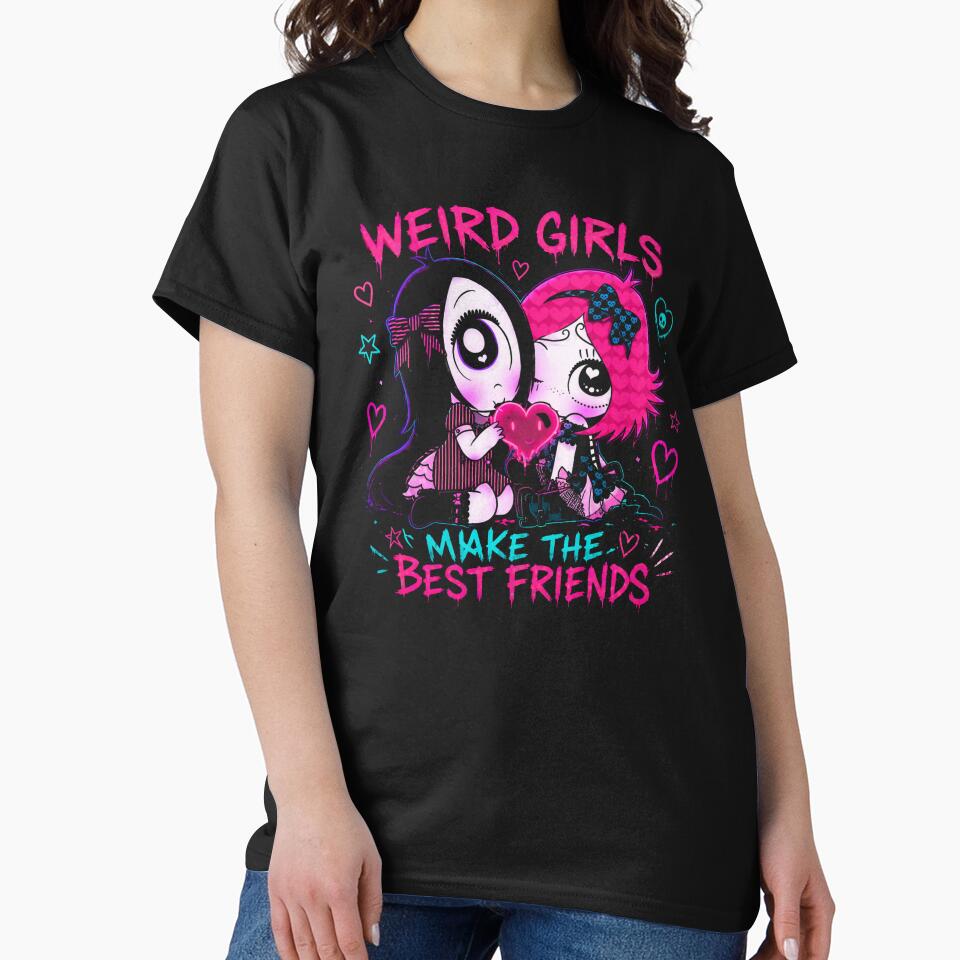 Weird Girls Make The Best Friends Neon Goth Cute Aesthetic | Emo Kawaii Friendship Design by IdentityThread