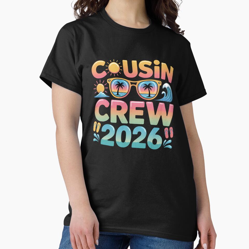 Cousin Crew 2026 Family Vacation Matching, Summer Beach Trip Reunion Graphic Tee by Zizo-DR44