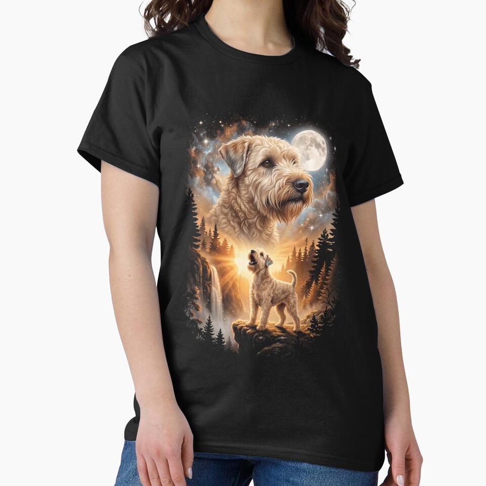 Soft Coated Wheaten Terrier Howling Moon Art Dog Mom Dad Lover by dian-rody-crest