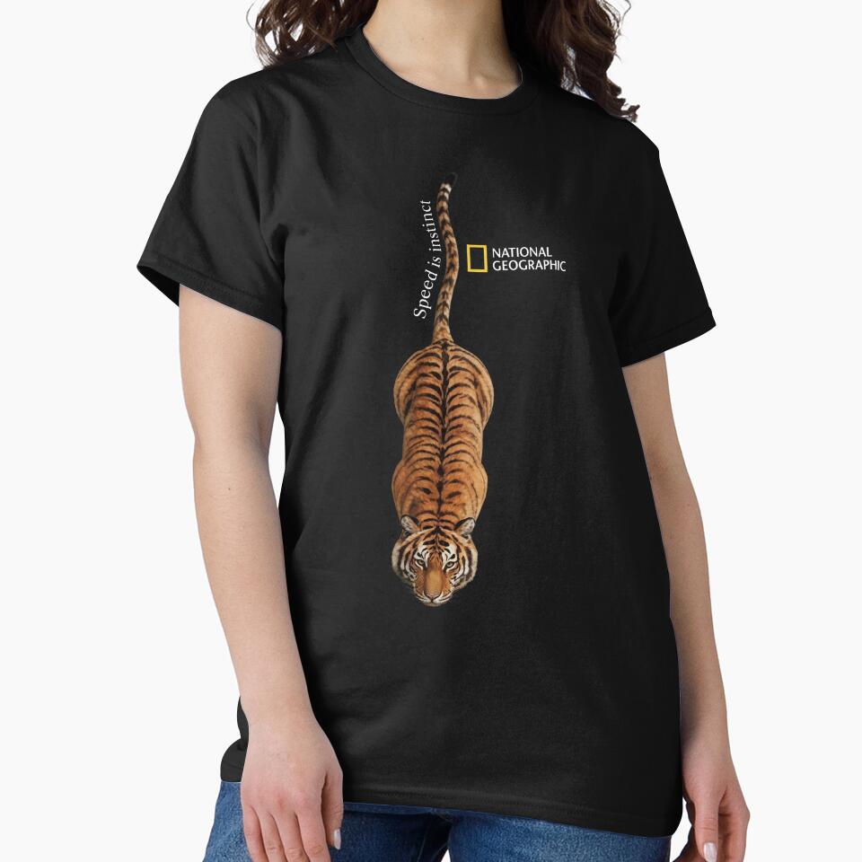 National Geographic Speed Is Instinct Tiger Graphic T-Shirt by egabilo