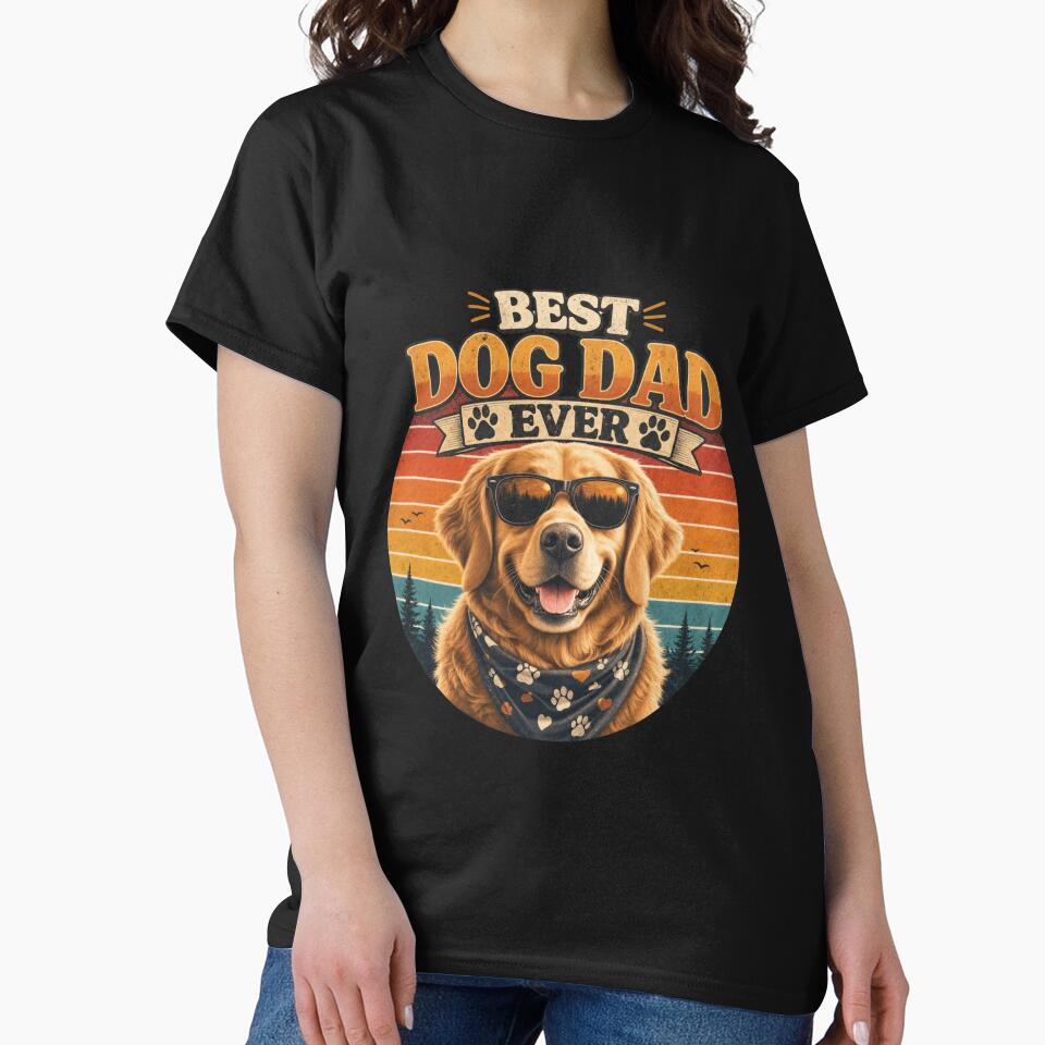 Adventure Golden Retriever Dog Dad Hiking Kawaii T-Shirt Sticker by Ashley critters