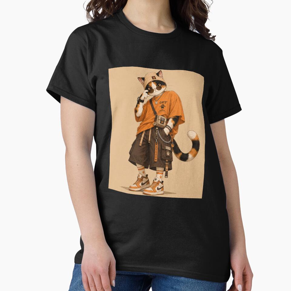Catrio NextGen Calico Cat Flexing Streetwear by Mindworx21