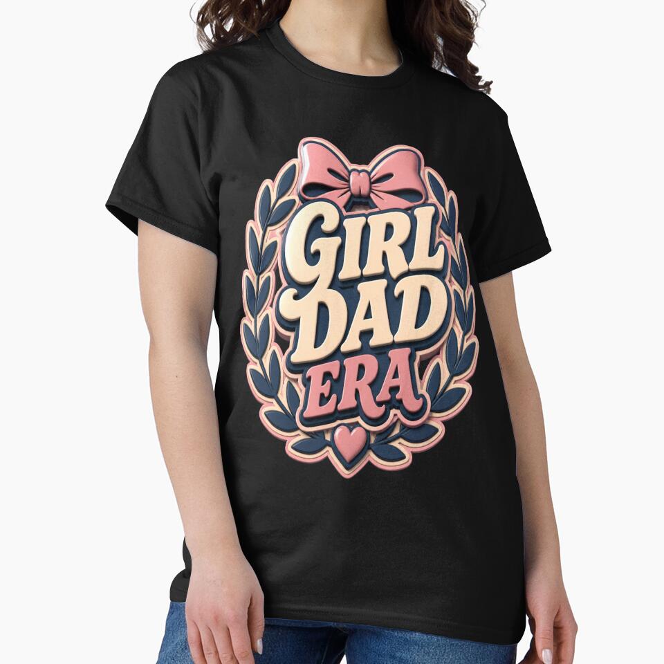 Girl Dad Era Bows & Hearts Watercolor Tee by mo-carnival