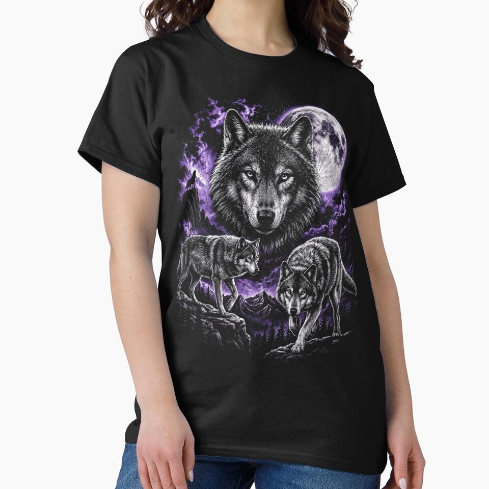 Wolf Pack Moon Vintage by OceanBandwear