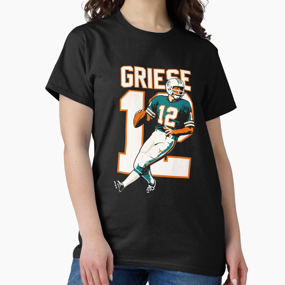 Bob Griese Miami Dolphins #12 Vintage Football Art by TheArtOfCar