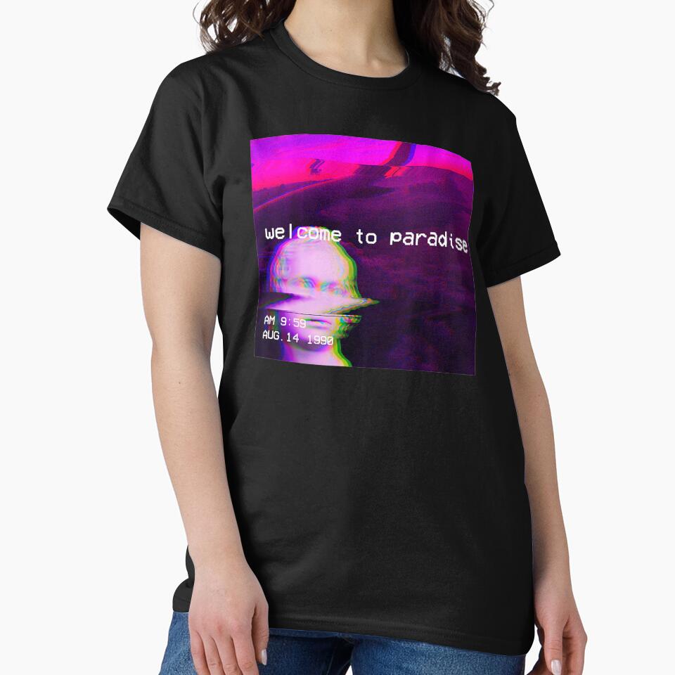 Vaporwave Aesthetic Art Glitch 90s Nostalgic Welcome To Paradise by Hitagivapor