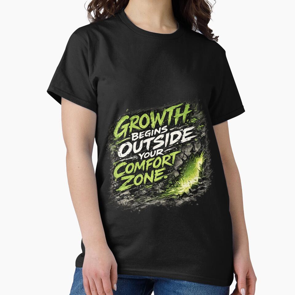 Growth Begins Outside Your Comfort Zone – Motivational Typography Design by ArtisticHeart21