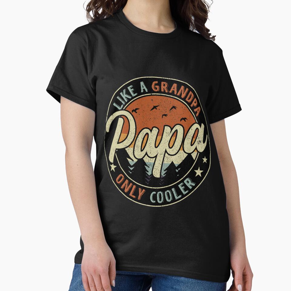 Papa Like A Grandpa Only Cooler Vintage Retro by RetroStyle247
