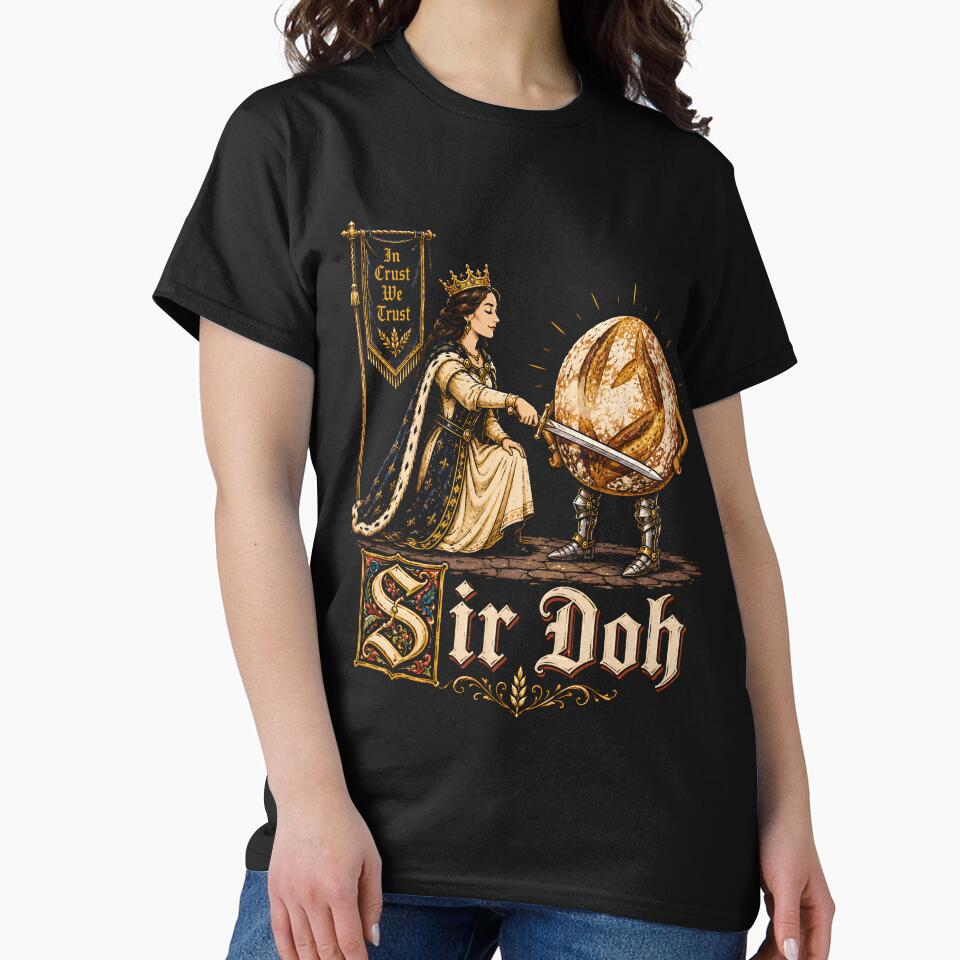 Sir Doh Funny Sourdough Bread Baking Medieval Knight Humor by DesignsByAnett