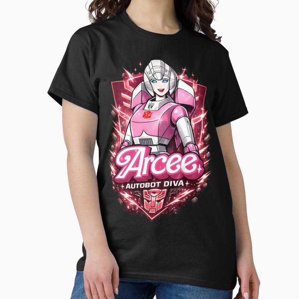 Arcee Autobot Diva Retro Anime Robot T-Shirt by CatLovers Studio