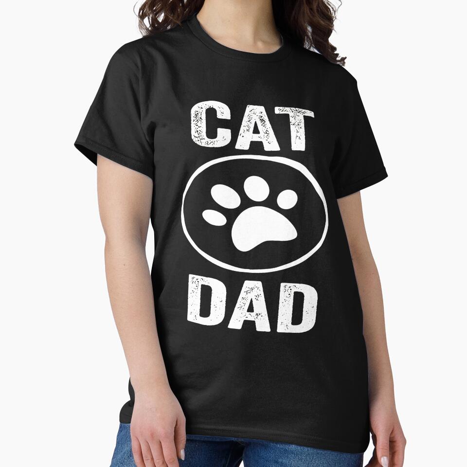 Cat Dad Distressed Paw Print by OlyvieArt