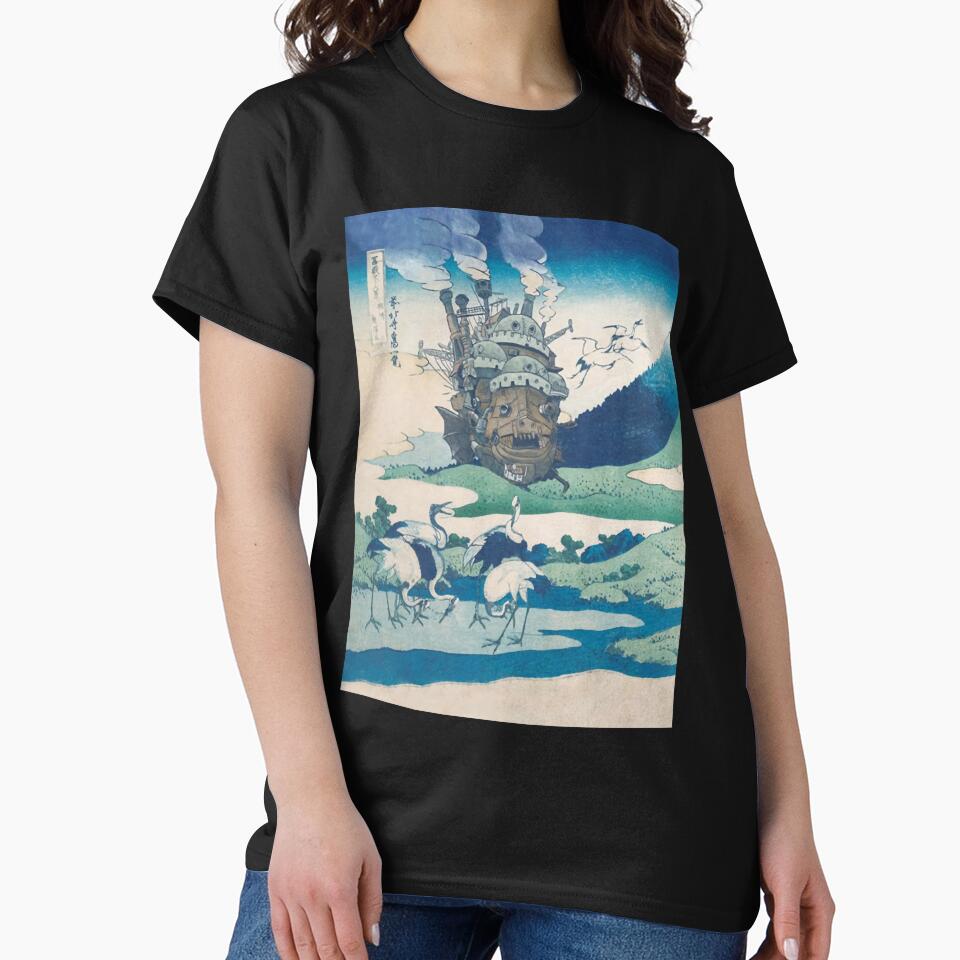 Howl_s castle and japanese woodblock mashup by CarmelaWinkler