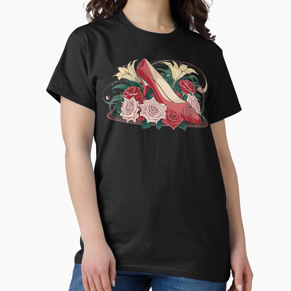Watercolor Red Rose Shoe Oversized by evabelwq