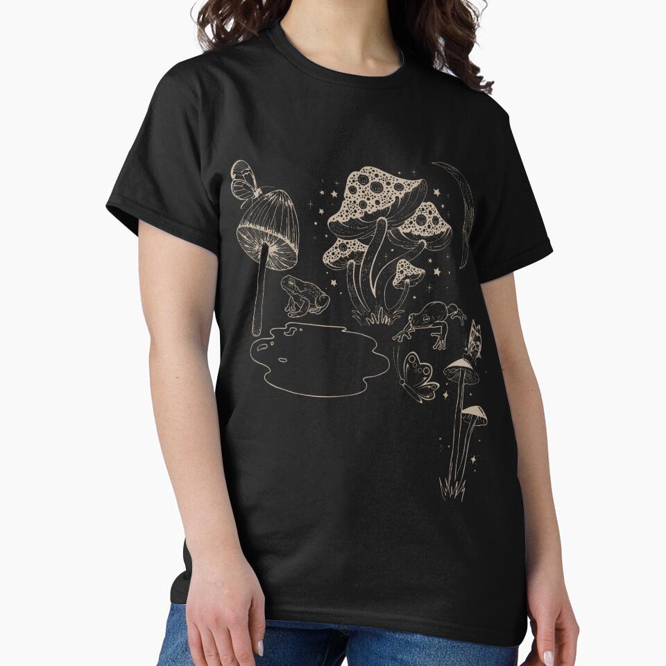 Cute Butterflies Frog Mushroom Cottagecore by sacchuedeliaf