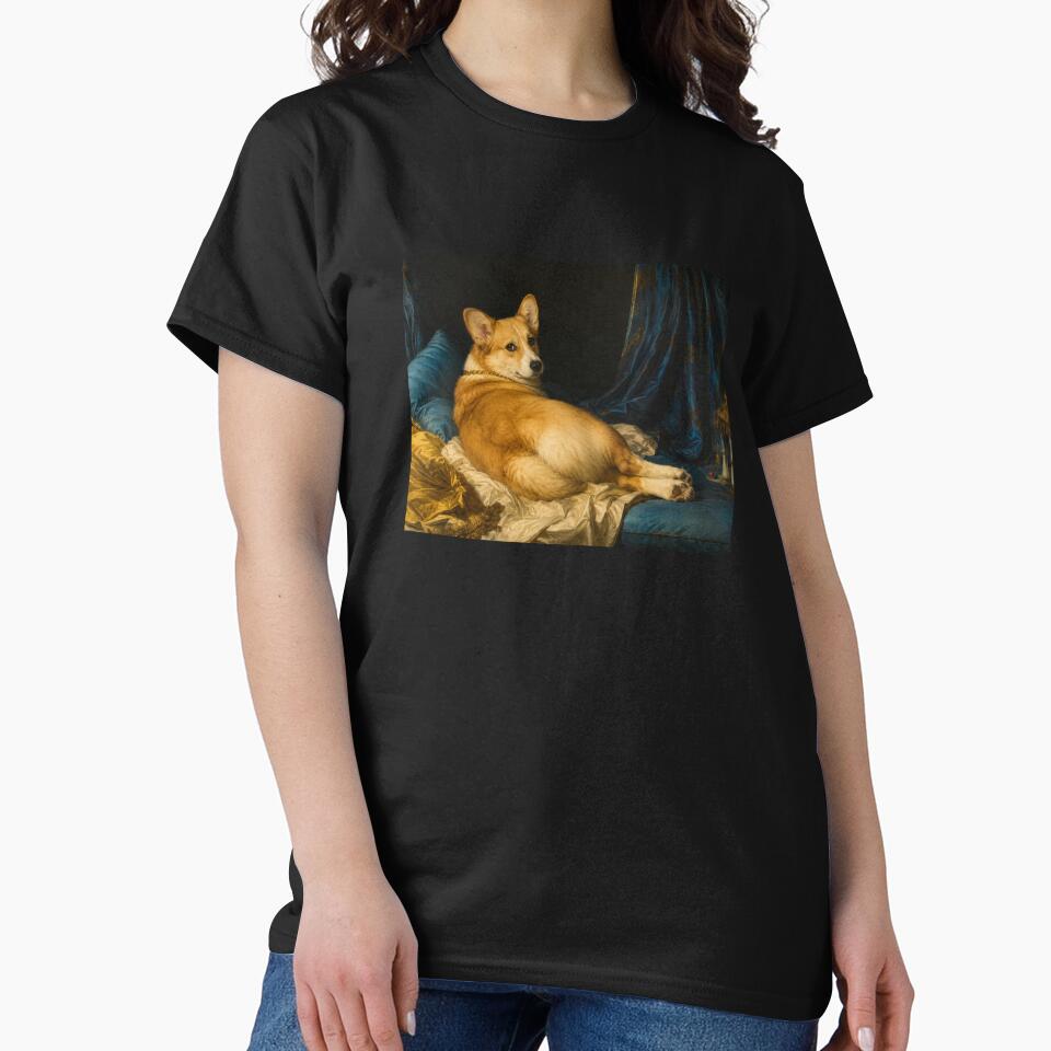 Corgi Grande Odalisque Parody Classical Painting Dog Lover by bosamji