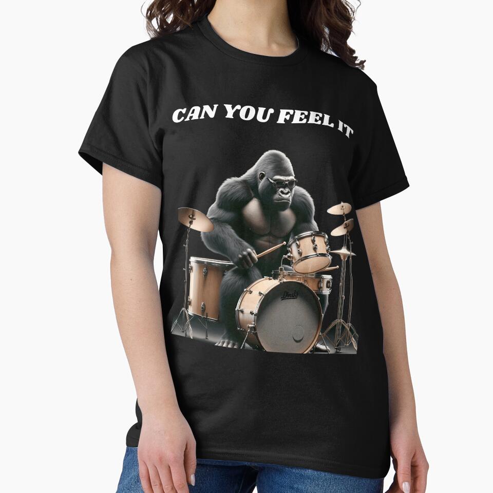 Cool Gorilla Drummer by TeeTown Treasure