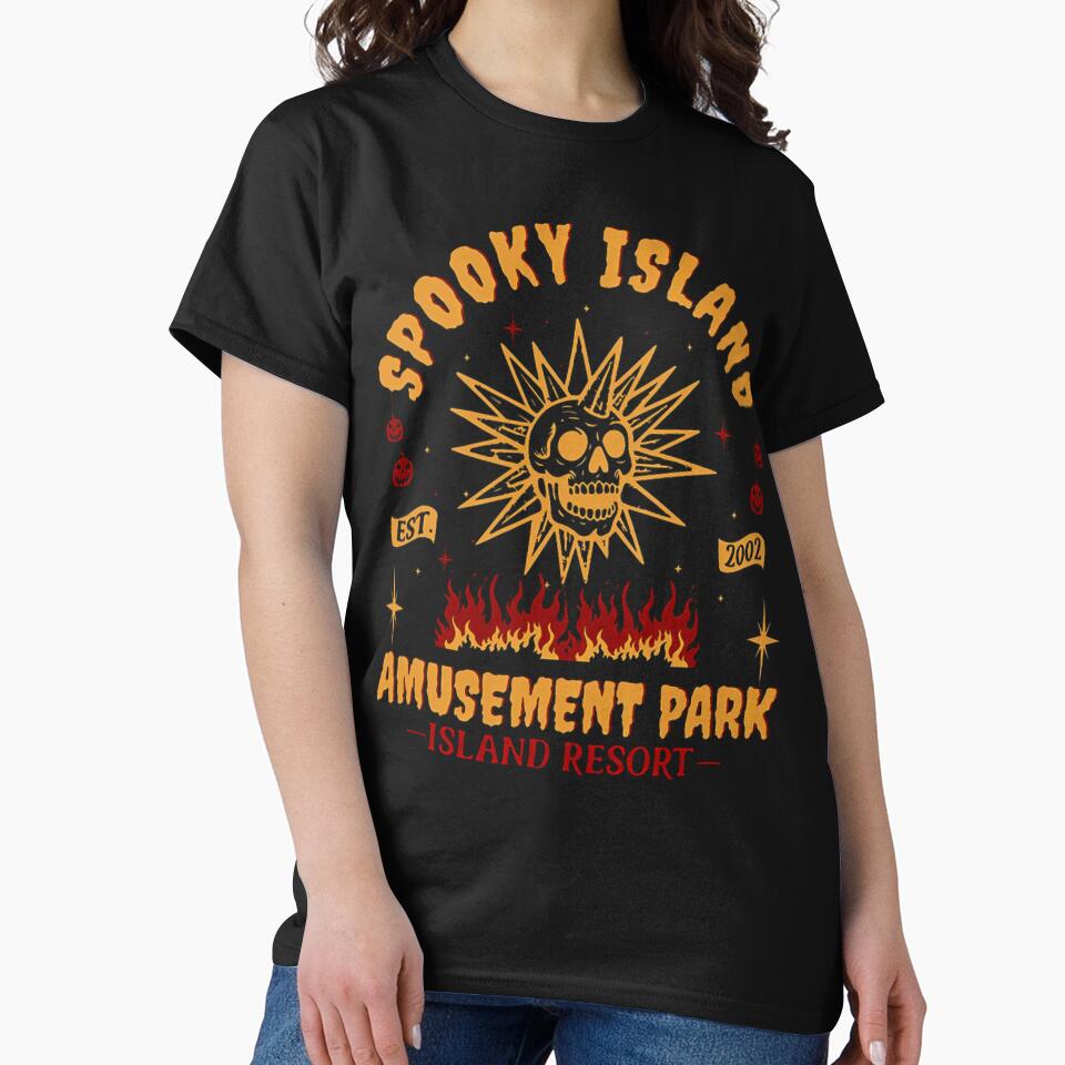 Retro 2000S Halloween Movie Spooky Island Amusement Park by Yoclod