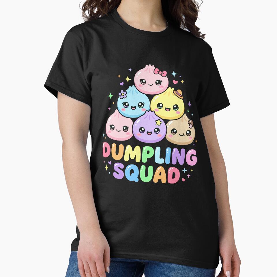 Cute Kawaii Dumpling Squad Pastel Food Art by VibeWear2026