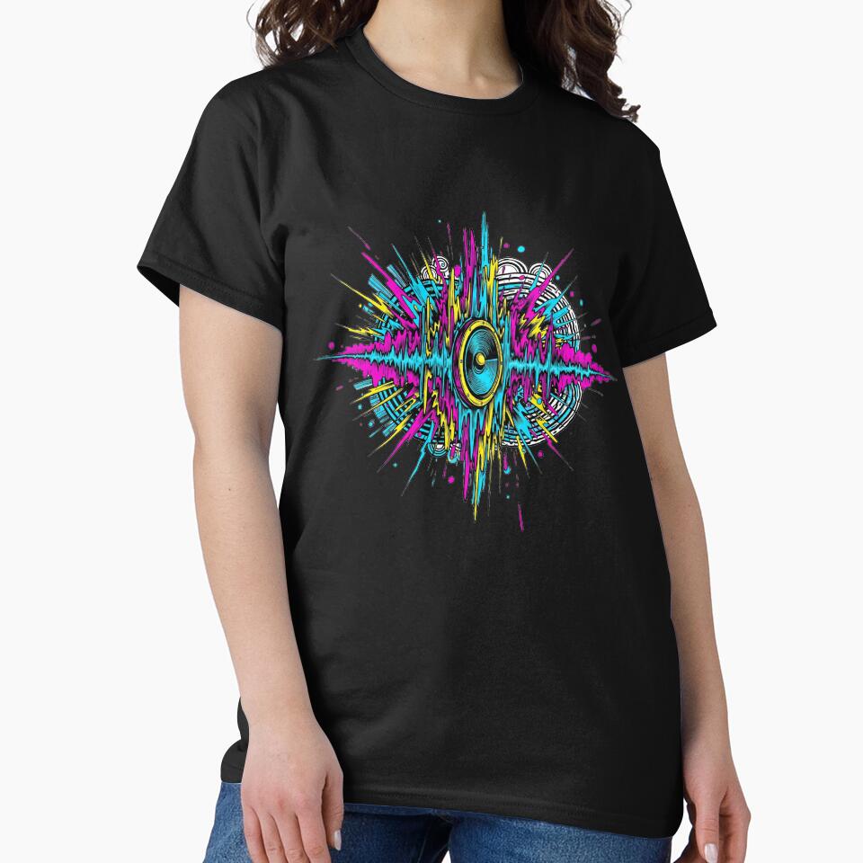 RaveNoiseTechnoSpeakerNeon ColorsPsychedelic90sMusicDesignWhite by DarkNight9