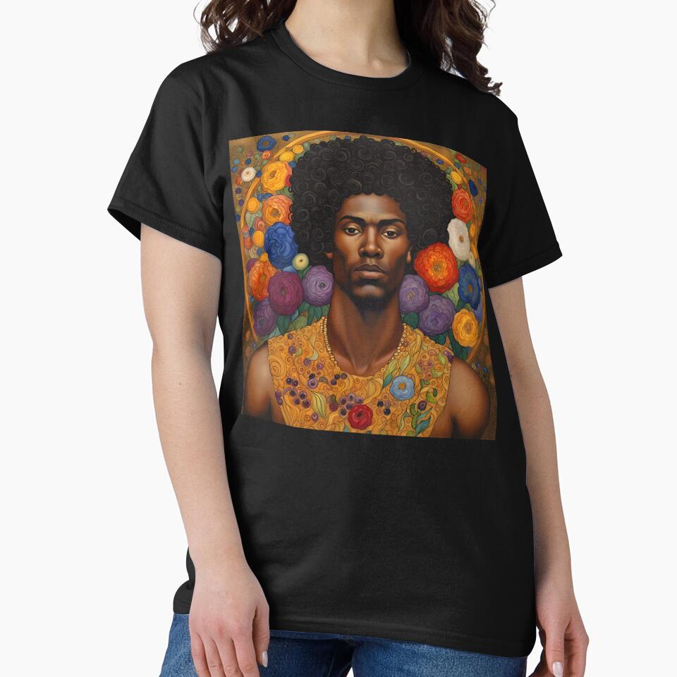Beautiful Black Man with Flowers by Glimmersmith
