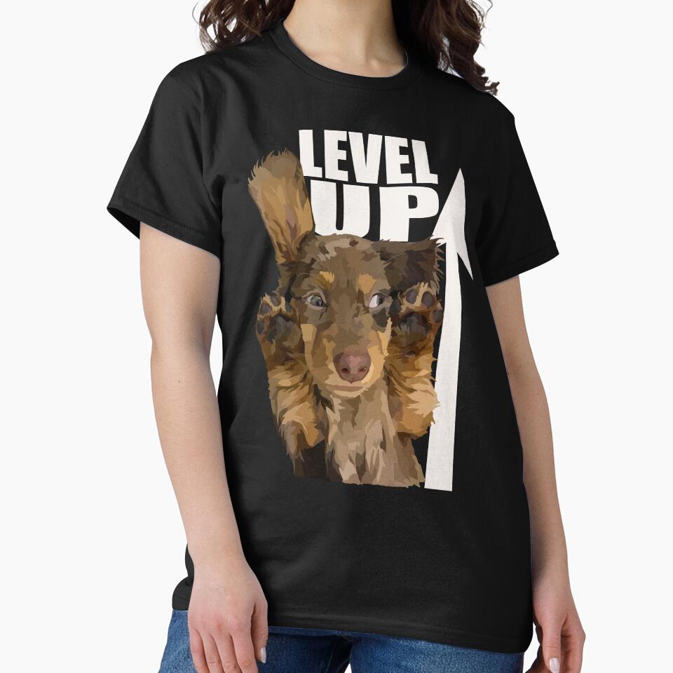 Brown Level Up Dachshund Puppy Dog by Just-Arts-4U