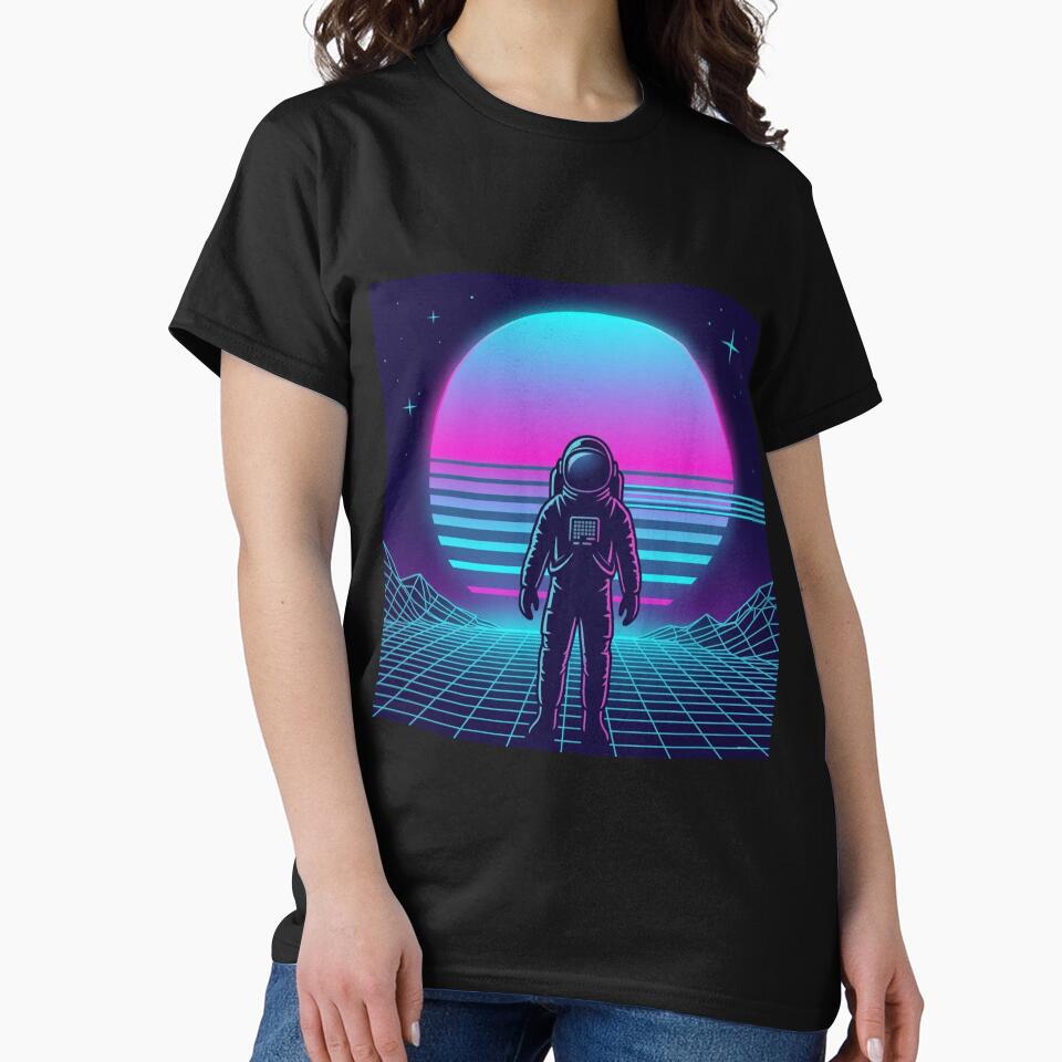 Retro Synthwave Astronaut in Outer Space by Articulated Vibes