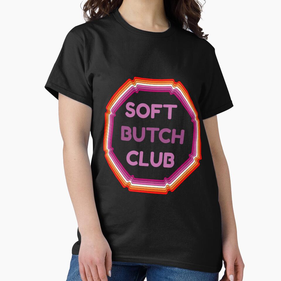 Soft Butch Club Sticker Lesbian Pride Gift Sapphic Badge Art WLW Gift by SapphosWeave