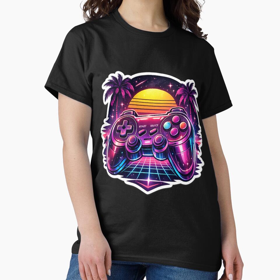 Retro Futuristic Gaming Controller Vaporwave Sticker | Synthwave Arcade Gamer Aesthetic by irfanshikh