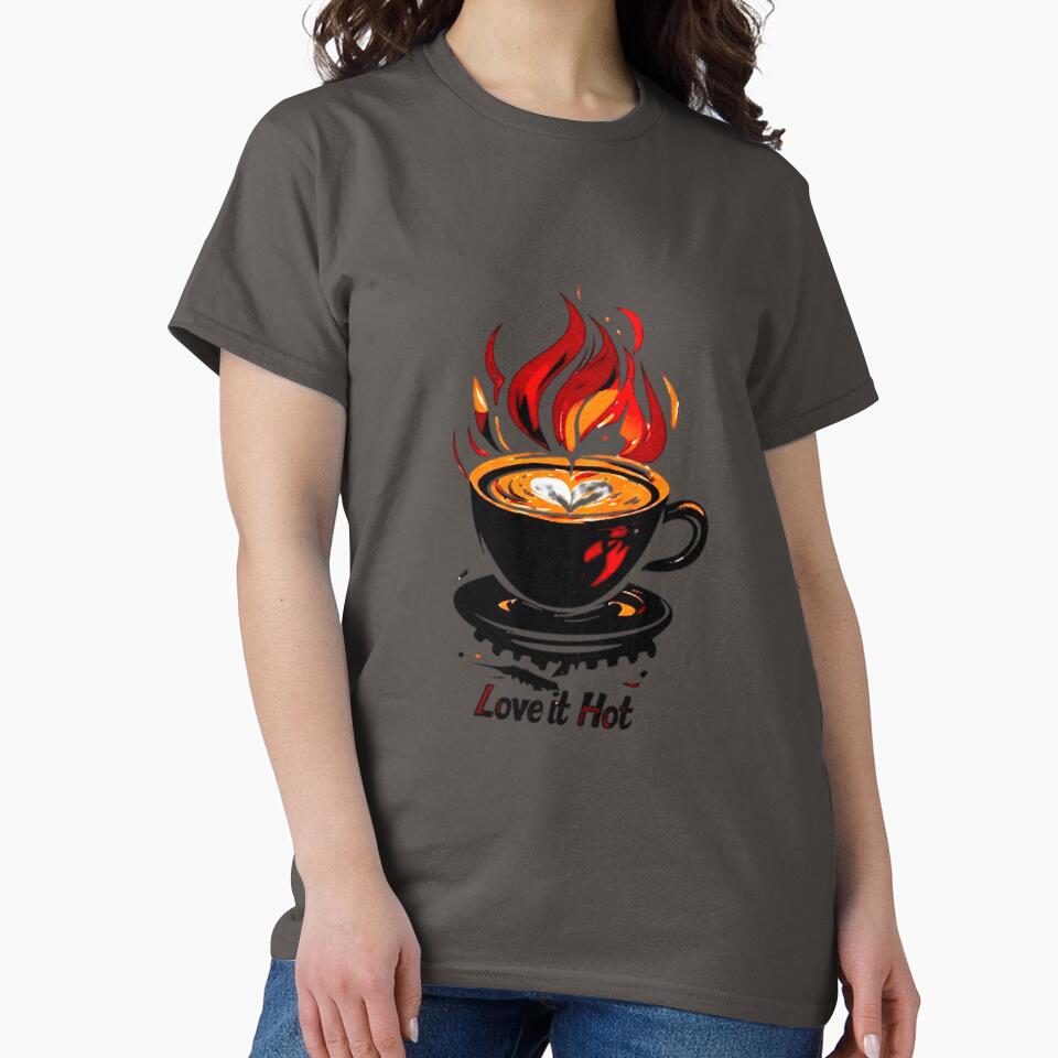Love It Hot Coffee Logo | Mechanical Steam Gears Flame Cup Barista Design 01 by Shift-Bloom