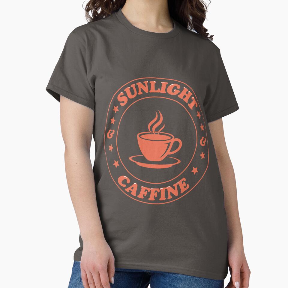 Sunlight & Caffeine T-Shirt – Bright Minimalist Coffee Lifestyle Tee by PixelCraftBD