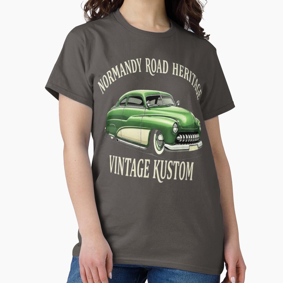 1951 Mercury Custom Vintage Kustom Car Retro Americana Art by Normandy Road Heritage™ - Vintage Garage Art
