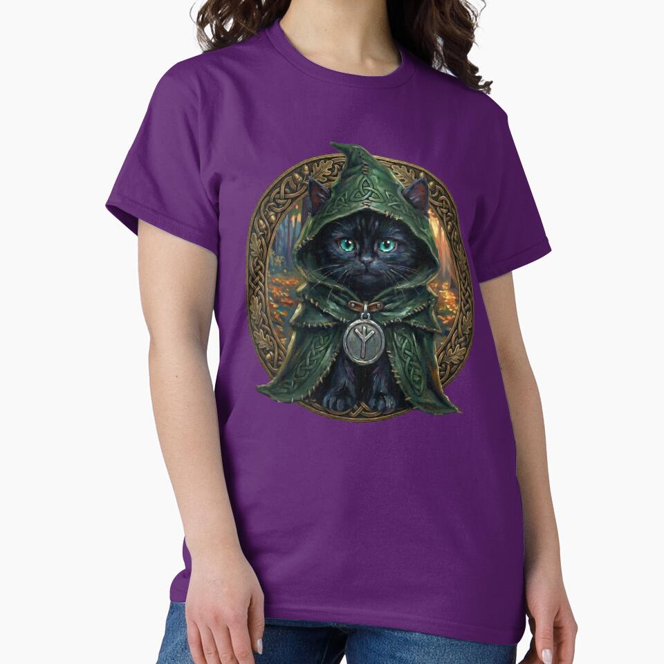 Black Cat Druid Autumnal Haven Eolhx Rune Motif - Twilight Edition by Englandbear