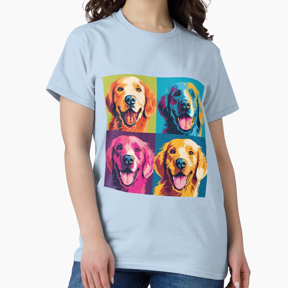 Pop art golden retriever dog by MDCGraphics