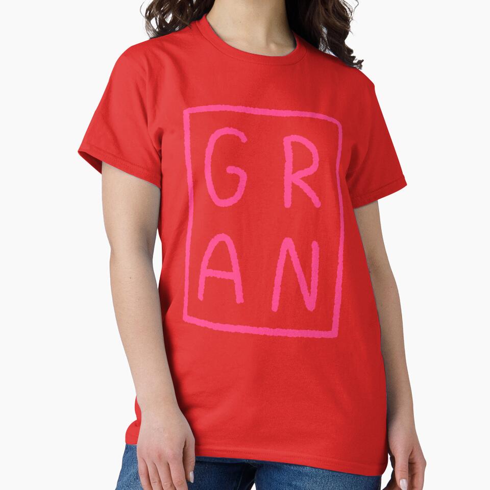 Square GRAN simple hot pink wiggly lettering by FrenchieBoops