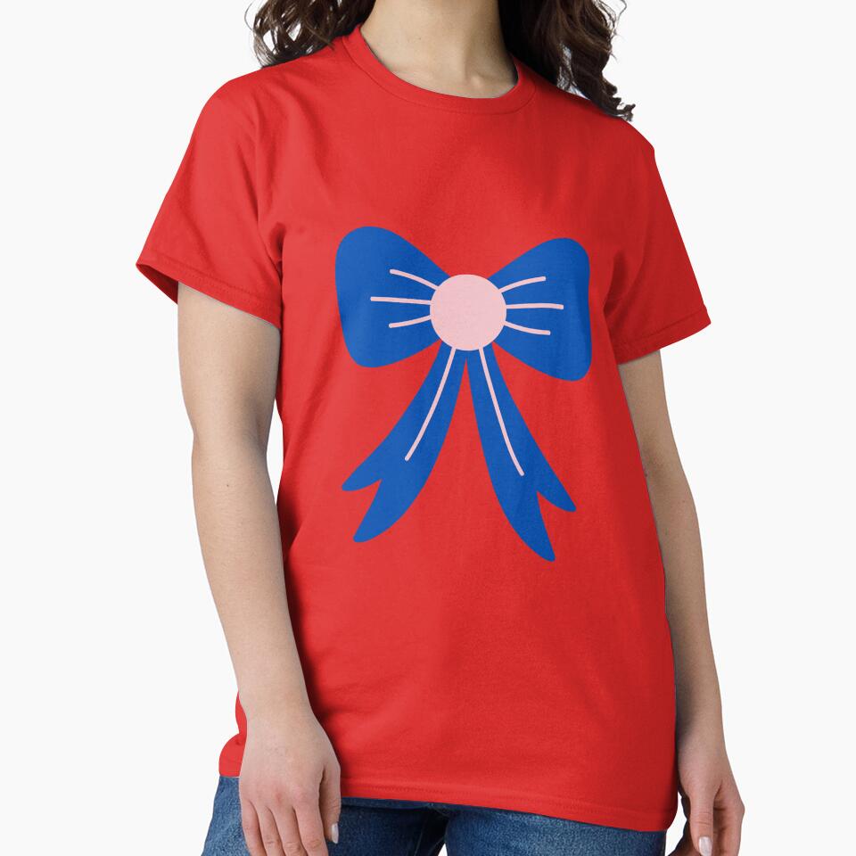 Cobalt Blue & Pink Coquette Ribbon Bow Illustration by PACS0011