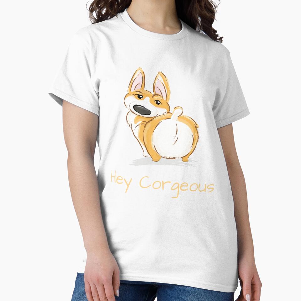 Hey Corgeous Cute Corgi Illustration by CLPDesignLab