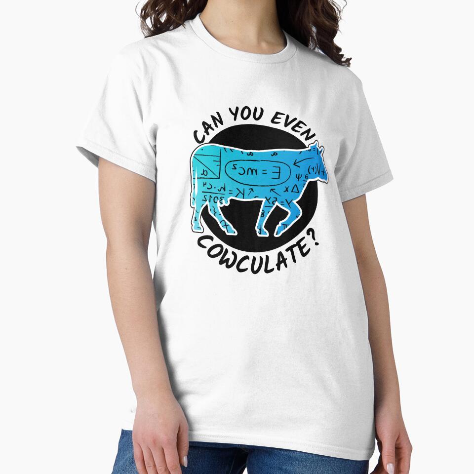 Blue cow version of Can you even calculate? Funny colorful cow puns Calculator by FarmsteadAcers