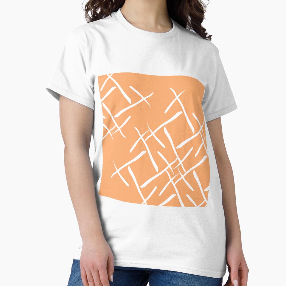 White cross marks on salmon background by flamendes